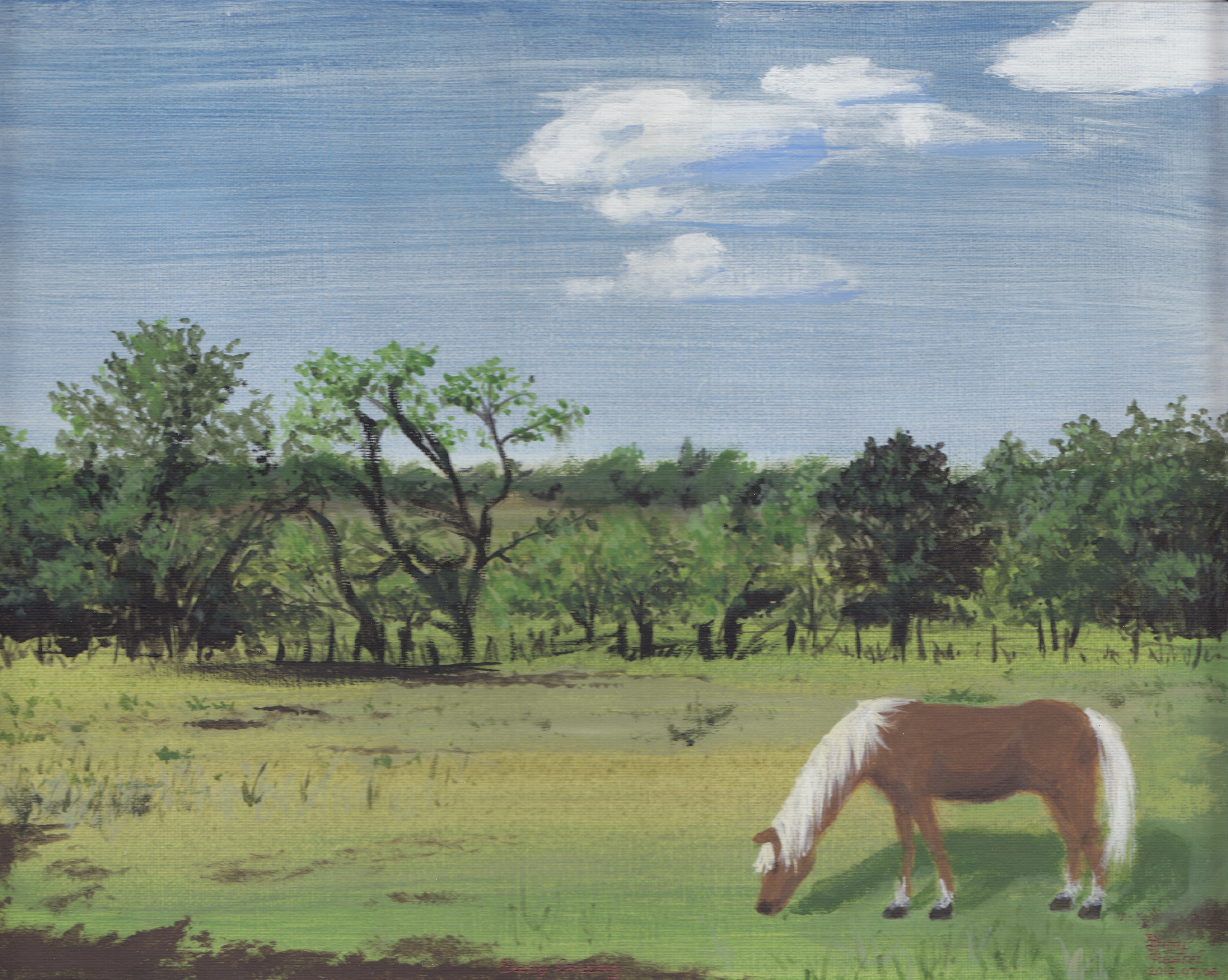 Horse painting titled Sunny Grazing by Danny Poloskei