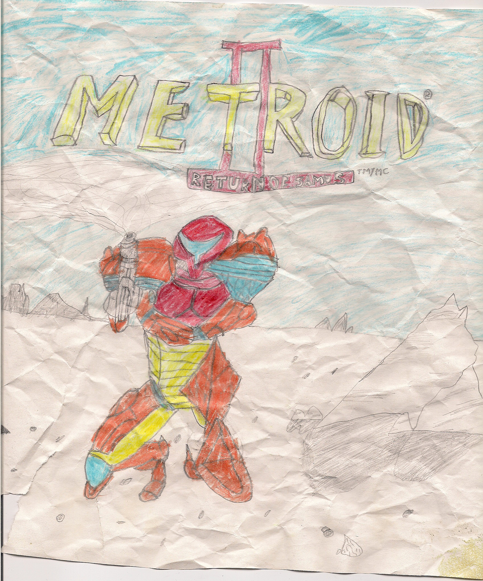 Metroid II - Return of Samus (age 6) by Danny Poloskei