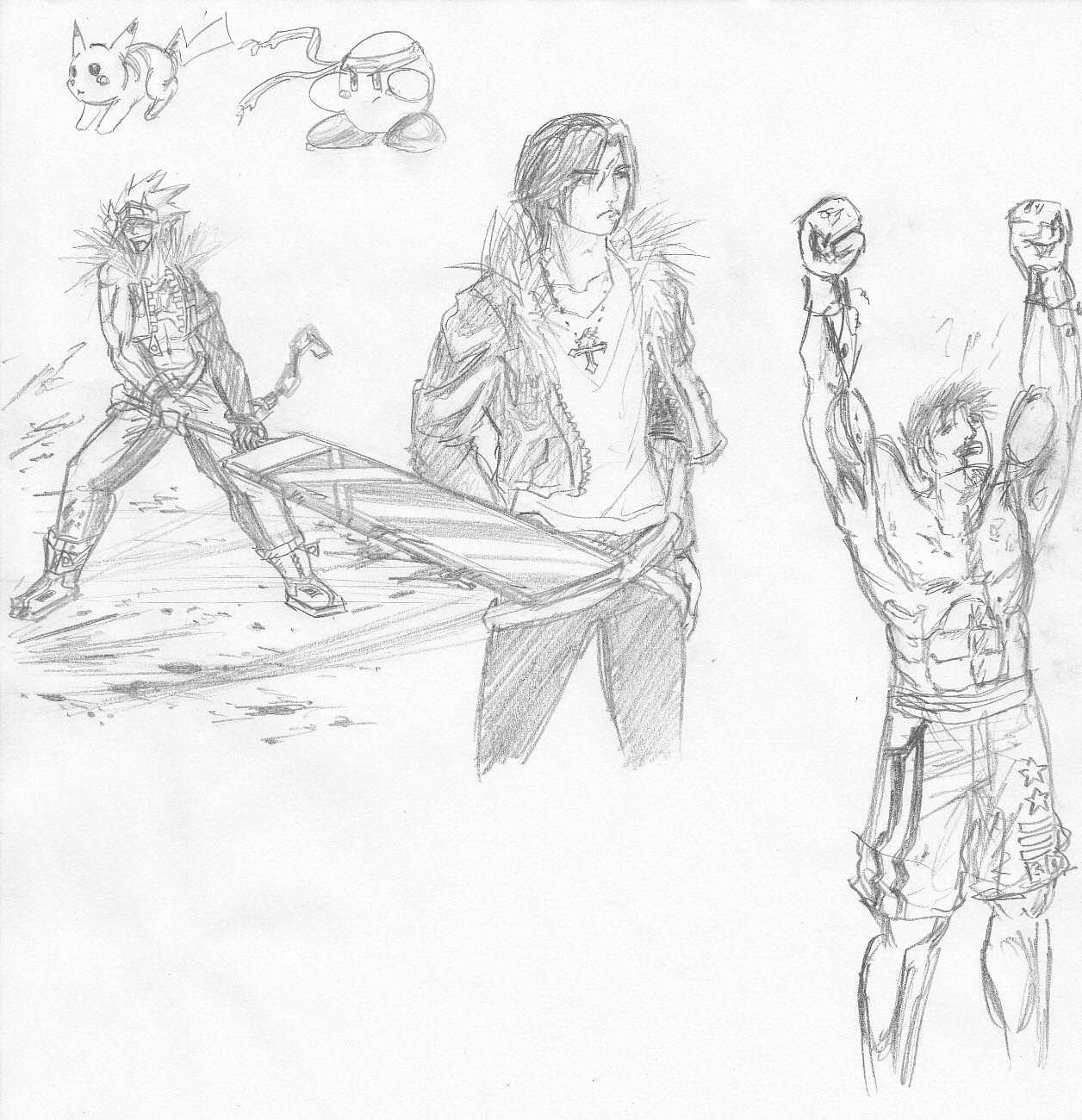 May Sketches (DFO Berserker, Squall Leonhart, and a boxer) by Danny Poloskei