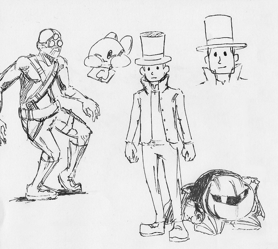 Professor Layton, Metaknight, Kirby, and Splinter Cell by Danny Poloskei