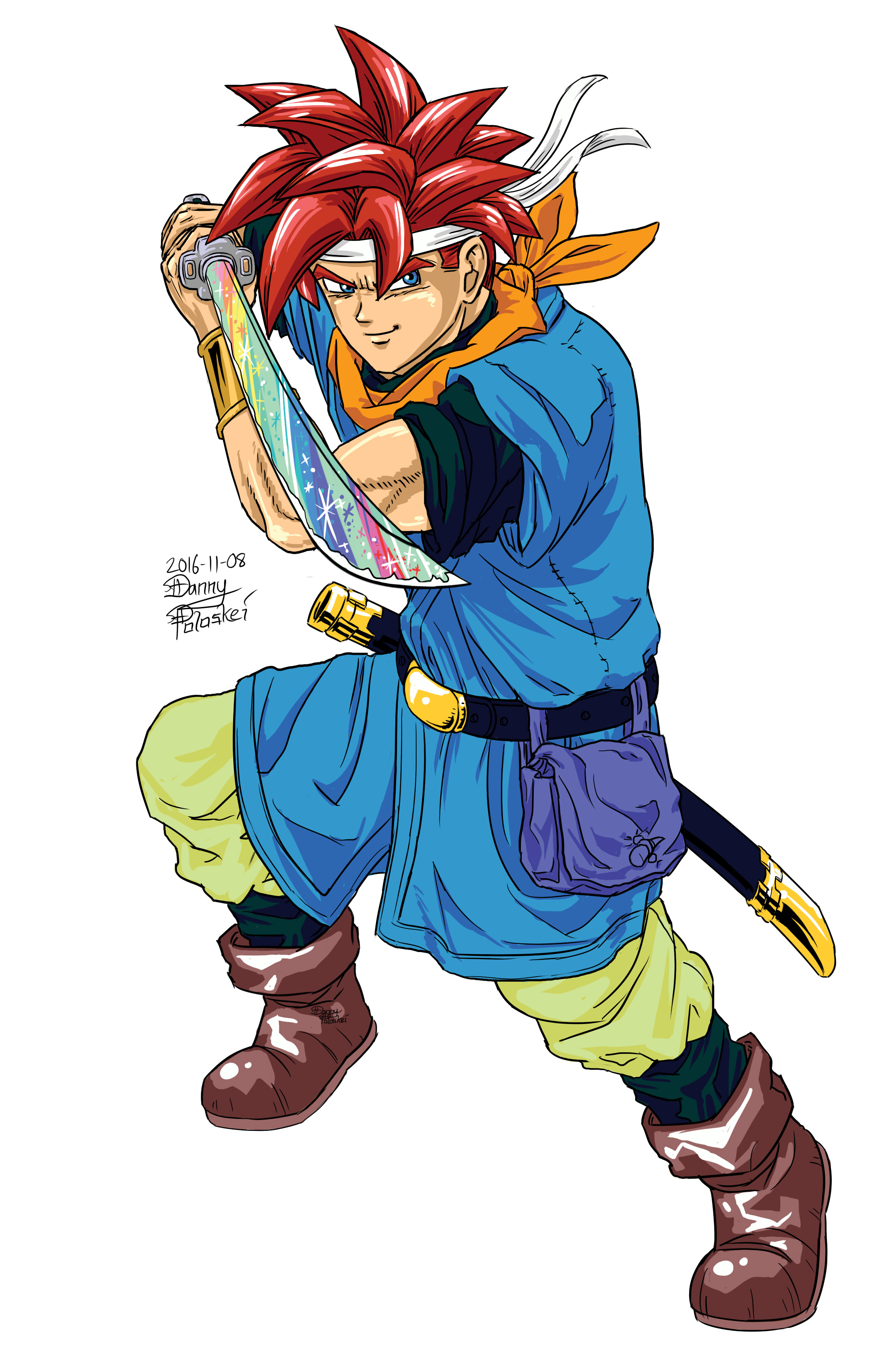 Crono with Rainbow Sword from Chrono Trigger by Danny Poloskei