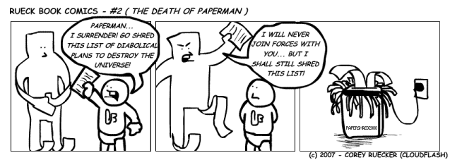 Rueck Book Comics - #2 (The Death of Paperman) - by Corey Ruecker