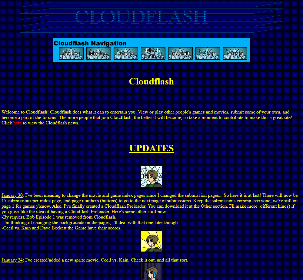A snapshot of Cloudflash circa 2005-2006.